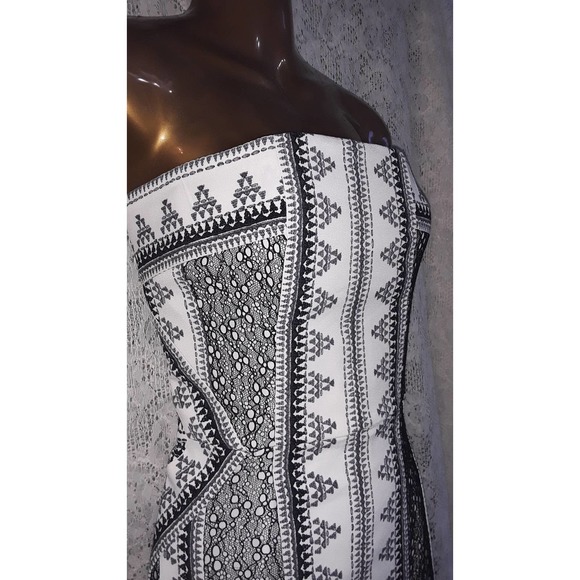 NWT BCBGMaxAzria Sz 10 KIA Black & White  Maxi Dress - Picture 4 of 11